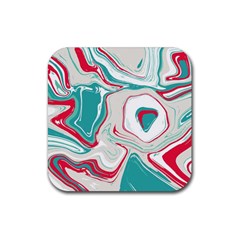 Vivid Marble Pattern Rubber Coaster (square)  by goljakoff