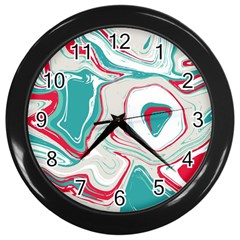 Vivid Marble Pattern Wall Clock (black) by goljakoff