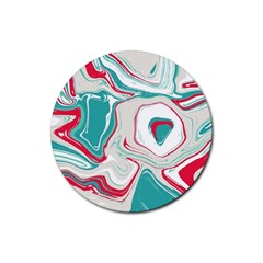 Vivid Marble Pattern Rubber Round Coaster (4 Pack)  by goljakoff