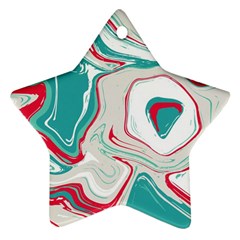 Vivid Marble Pattern Star Ornament (two Sides) by goljakoff