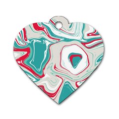 Vivid Marble Pattern Dog Tag Heart (one Side) by goljakoff