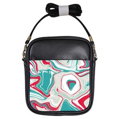 Vivid Marble Pattern Girls Sling Bag by goljakoff