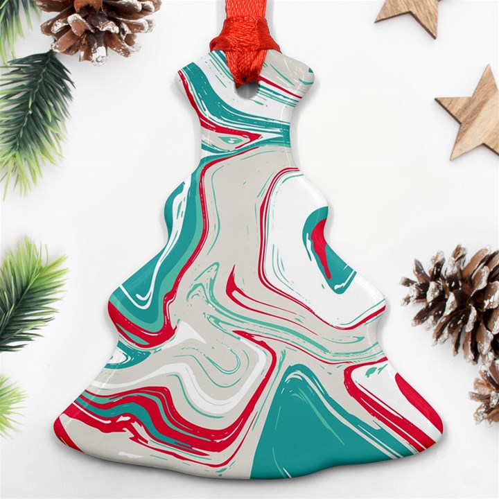 Vivid Marble Pattern Ornament (Christmas Tree) 