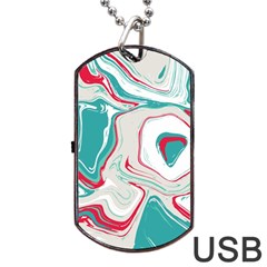 Vivid Marble Pattern Dog Tag Usb Flash (one Side) by goljakoff