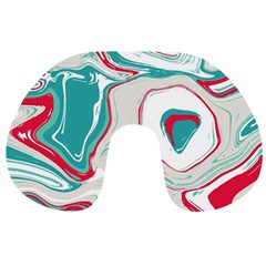 Vivid Marble Pattern Travel Neck Pillow by goljakoff