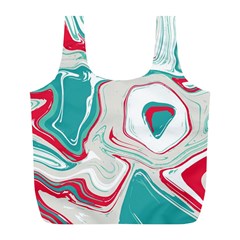 Vivid Marble Pattern Full Print Recycle Bag (l) by goljakoff