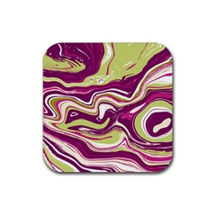 Purple Vivid Marble Pattern Rubber Coaster (square)  by goljakoff