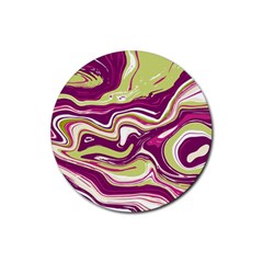 Purple Vivid Marble Pattern Rubber Coaster (round)  by goljakoff