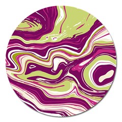 Purple Vivid Marble Pattern Magnet 5  (round) by goljakoff