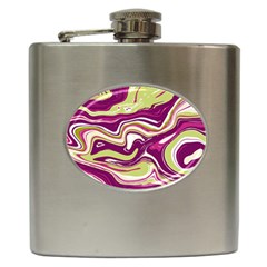 Purple Vivid Marble Pattern Hip Flask (6 Oz) by goljakoff