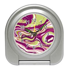 Purple Vivid Marble Pattern Travel Alarm Clock by goljakoff