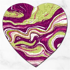 Purple Vivid Marble Pattern Jigsaw Puzzle (heart) by goljakoff