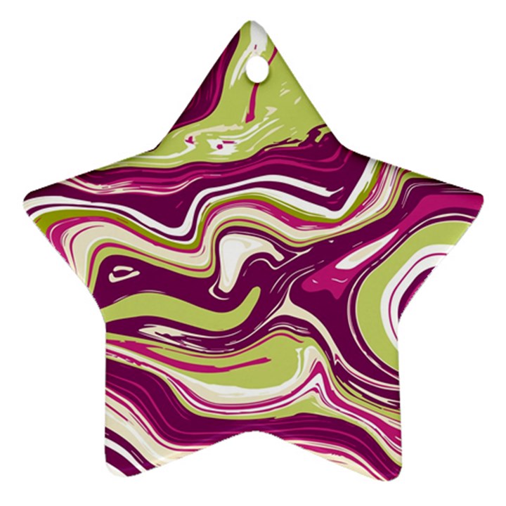 Purple Vivid Marble Pattern Star Ornament (Two Sides)