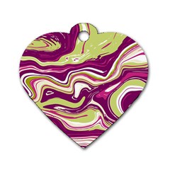 Purple Vivid Marble Pattern Dog Tag Heart (two Sides) by goljakoff