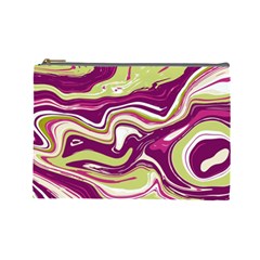 Purple Vivid Marble Pattern Cosmetic Bag (large) by goljakoff