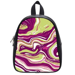 Purple Vivid Marble Pattern School Bag (small) by goljakoff