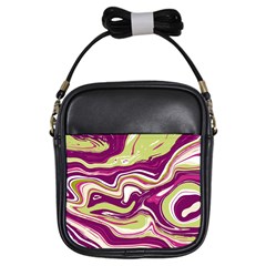 Purple Vivid Marble Pattern Girls Sling Bag by goljakoff