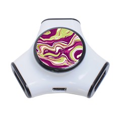 Purple Vivid Marble Pattern 3-port Usb Hub by goljakoff