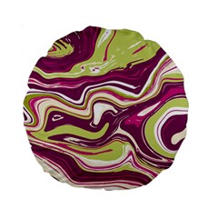 Purple Vivid Marble Pattern Standard 15  Premium Round Cushions by goljakoff