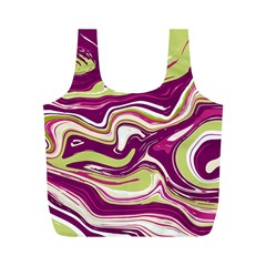 Purple Vivid Marble Pattern Full Print Recycle Bag (m) by goljakoff