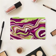 Purple Vivid Marble Pattern Cosmetic Bag (xs) by goljakoff