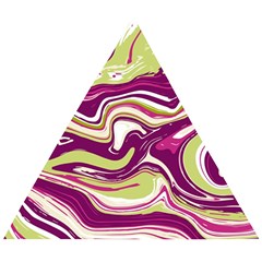 Purple Vivid Marble Pattern Wooden Puzzle Triangle by goljakoff