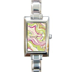 Vector Vivid Marble Pattern 6 Rectangle Italian Charm Watch by goljakoff