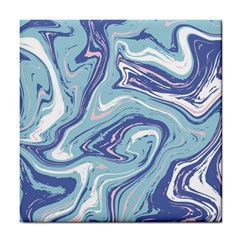 Blue Vivid Marble Pattern Tile Coaster by goljakoff