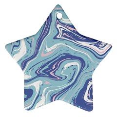 Blue Vivid Marble Pattern Ornament (star) by goljakoff