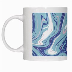 Blue Vivid Marble Pattern White Mugs by goljakoff