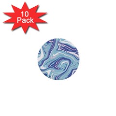 Blue Vivid Marble Pattern 1  Mini Buttons (10 Pack)  by goljakoff