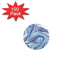 Blue Vivid Marble Pattern 1  Mini Magnets (100 Pack)  by goljakoff