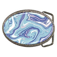 Blue Vivid Marble Pattern Belt Buckles by goljakoff