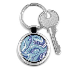 Blue Vivid Marble Pattern Key Chain (round) by goljakoff