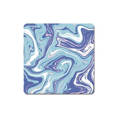 Blue Vivid Marble Pattern Square Magnet by goljakoff