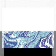 Blue Vivid Marble Pattern Rectangular Jigsaw Puzzl by goljakoff