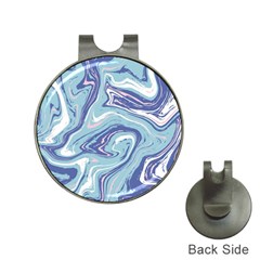 Blue Vivid Marble Pattern Hat Clips With Golf Markers by goljakoff