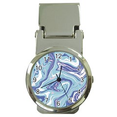 Blue Vivid Marble Pattern Money Clip Watches by goljakoff