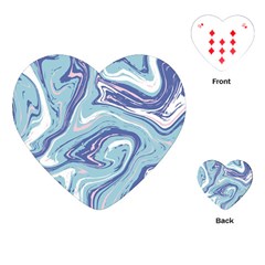 Blue Vivid Marble Pattern Playing Cards Single Design (heart) by goljakoff