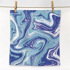 Blue Vivid Marble Pattern Face Towel by goljakoff