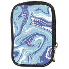 Blue Vivid Marble Pattern Compact Camera Leather Case by goljakoff