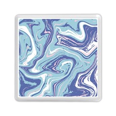 Blue Vivid Marble Pattern Memory Card Reader (square) by goljakoff