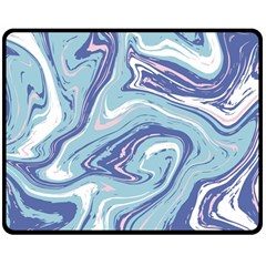 Blue Vivid Marble Pattern Double Sided Fleece Blanket (medium)  by goljakoff