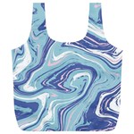 Blue Vivid Marble Pattern Full Print Recycle Bag (XL) Front