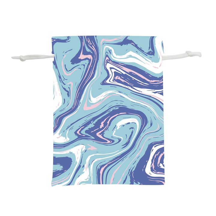 Blue Vivid Marble Pattern Lightweight Drawstring Pouch (S)