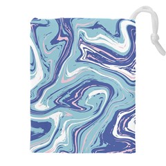 Blue Vivid Marble Pattern Drawstring Pouch (5xl) by goljakoff