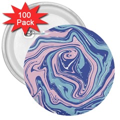 Blue Vivid Marble Pattern 10 3  Buttons (100 Pack) 