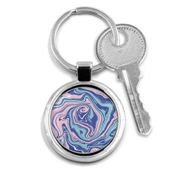 Blue Vivid Marble Pattern 10 Key Chain (round) by goljakoff