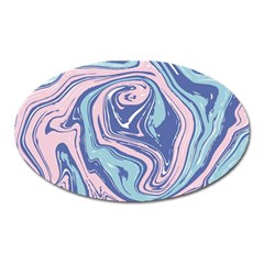 Blue Vivid Marble Pattern 10 Oval Magnet by goljakoff