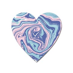 Blue Vivid Marble Pattern 10 Heart Magnet by goljakoff